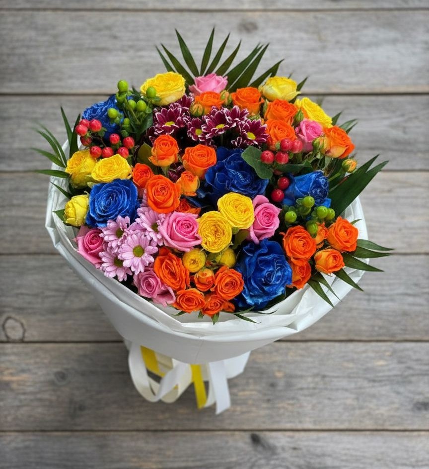 Букет цветов из: Розы и Хризантемы в Кирово-Чепецке