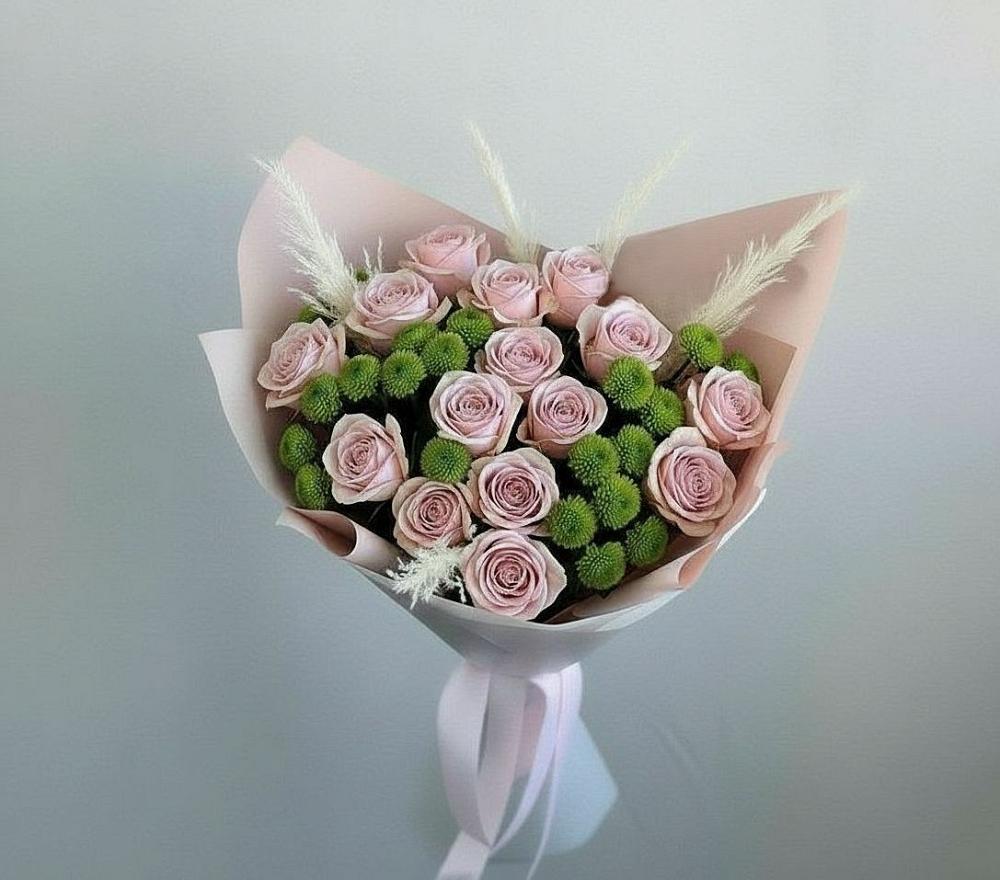 Букет цветов из: Розы и Хризантемы в Кирово-Чепецке